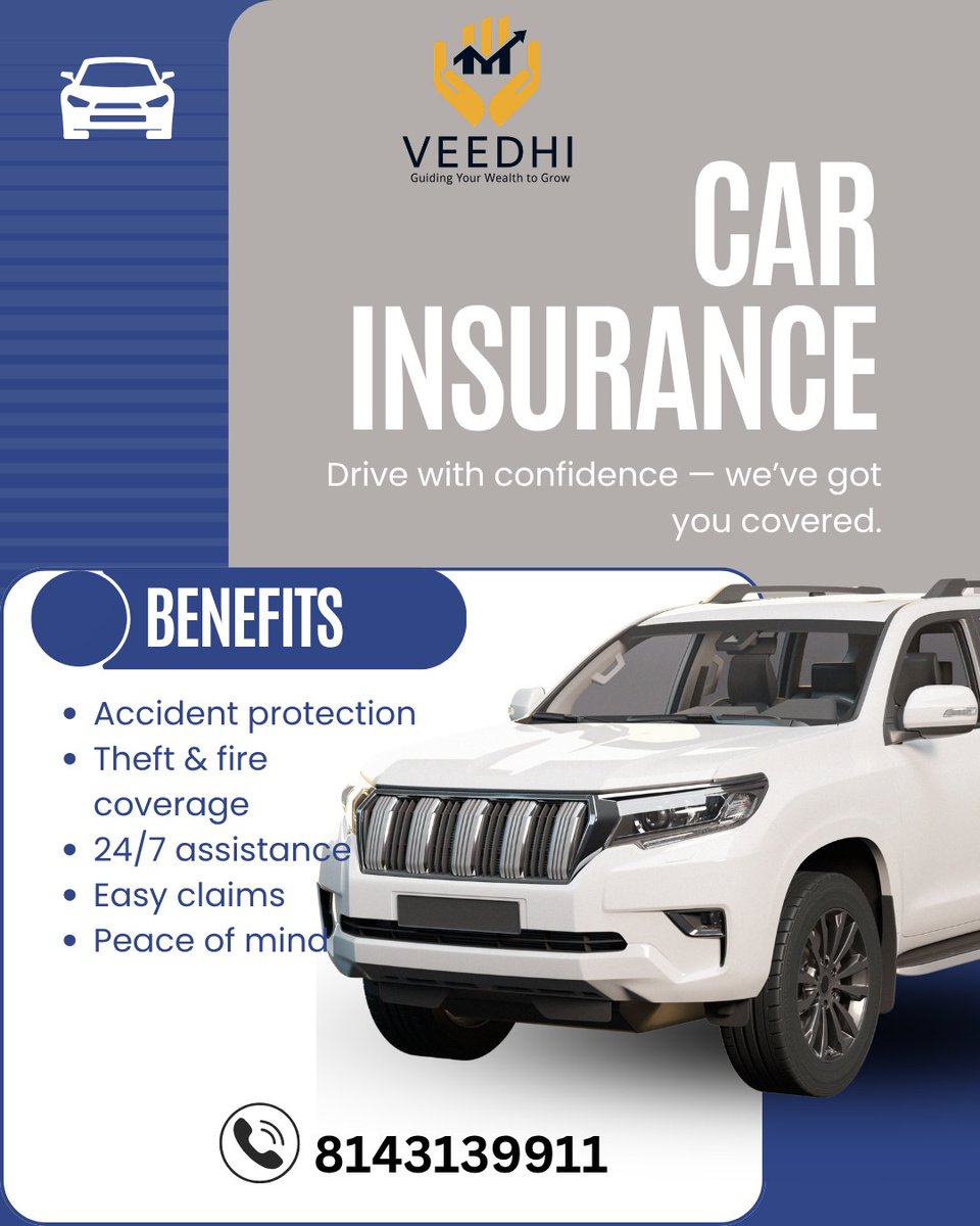 meenakurakulas7's tweet image. Get complete car insurance coverage with:
✔️ Accident protection
✔️ Theft &amp;amp; fire cover
✔️ 24/7 assistance
✔️ Hassle-free claimsSecure your ride today!
📞 8143139911#CarInsurance #DriveSafe #InsurancePlans #VehicleProtection #PeaceOfMind