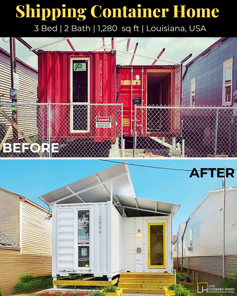 LCH_studios's tweet image. Would you live in a house built out of shipping containers? Rate this one on a scale of 0-10.  Visit us at lovecontainerhomes.com for container house plans and designs.
#architecture #shippingcontainer #containerhome #containerhouse #house #prefab
