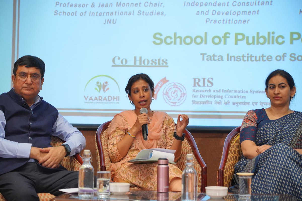 orfonline's tweet image. .@OffTiss and @orfonline curated a panel discussion as part of the Hyderabad Policy Conclave: The Indian Era.

The panel explored new modalities of development partnerships for filling the ODA gap in development #finance, especially in sectors of #climate, #health, and