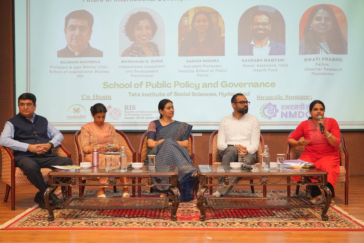 orfonline's tweet image. .@OffTiss and @orfonline curated a panel discussion as part of the Hyderabad Policy Conclave: The Indian Era.

The panel explored new modalities of development partnerships for filling the ODA gap in development #finance, especially in sectors of #climate, #health, and