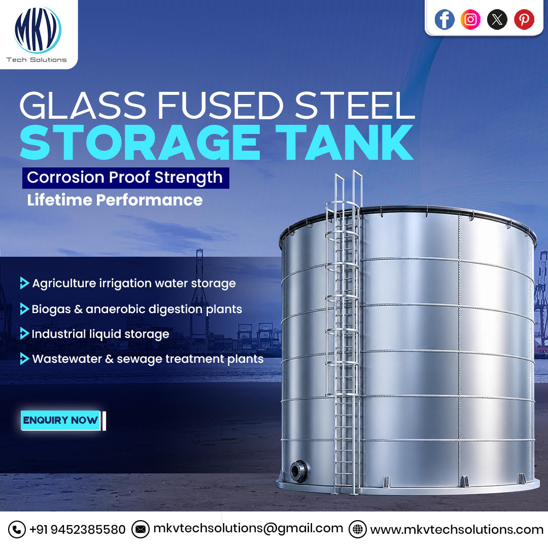 mkv_tech's tweet image. Glass Fused Steel Tan💧
Upgrade your storage with high-performance Glass Fused Steel Tanks!
🚀 Strong. Reliable. Efficient.

📞 +91 9452385580
📧 mkvtechsolutions@gmail.com
🌐 mkvtechsolutions.com

#StorageTank #IndustrialSolutions #WaterStorage #SteelTank #Infrastructure