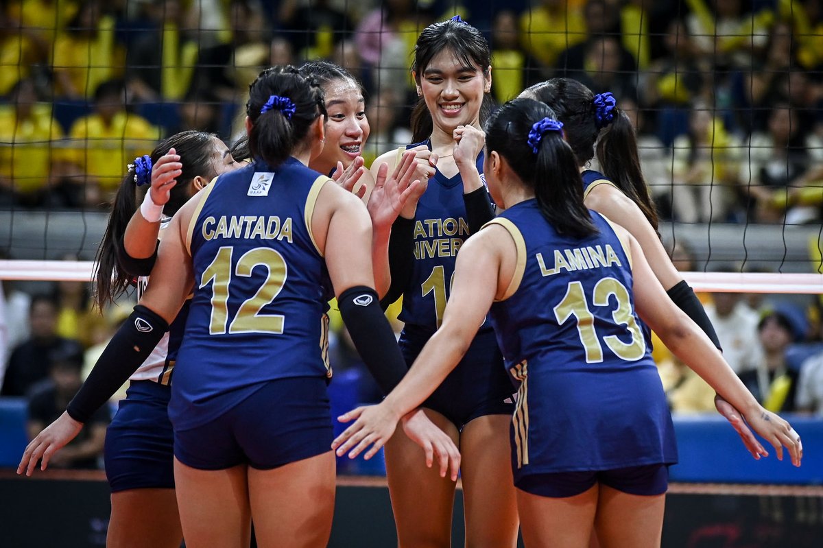 lezzgoNationalU's tweet photo. For 5 consecutive seasons, the NU Lady Bulldogs are heading to the UAAP Women’s Volleyball Finals!!

They said no Belen and Solomon is a big problem, but hey, we are heading to the finals again!! #UAAPSeason88 https://t.co/Pnb2kWDF8r
