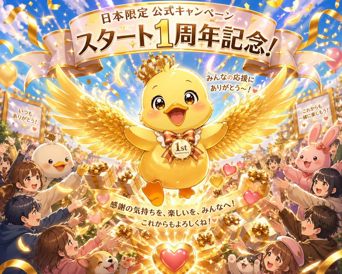 【ケーブダックGWフェス開催のお知らせ】
#ケーブダックGWフェス

🌈皆さんのおかげで日本公式コミュニティ誕生そして日本限定公式キャンペーンも１周年を迎えることができました！🥳
🌸これを記念して春の超！大還元祭り、「ケーブダックGWフェス」を開催します！