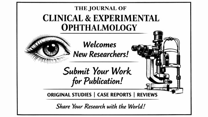 The Journal of Clinical and Experimental Ophthalmology is currently accepting submissions from new researchers. Visit their website for more information.  longdom.org/clinical-exper… #ophthalmology #research #publication #callforpaper