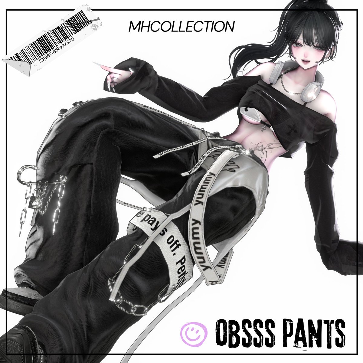 nemu_241's tweet photo. #MHcollection 様新作
 【 MH obsss pants 】⋆˙⟡

ラフなシルエットと装飾でかっこよく着こなせるアイテム🩶
引用元のキャンペーンも是非！ https://t.co/LkRt7e2d6u
