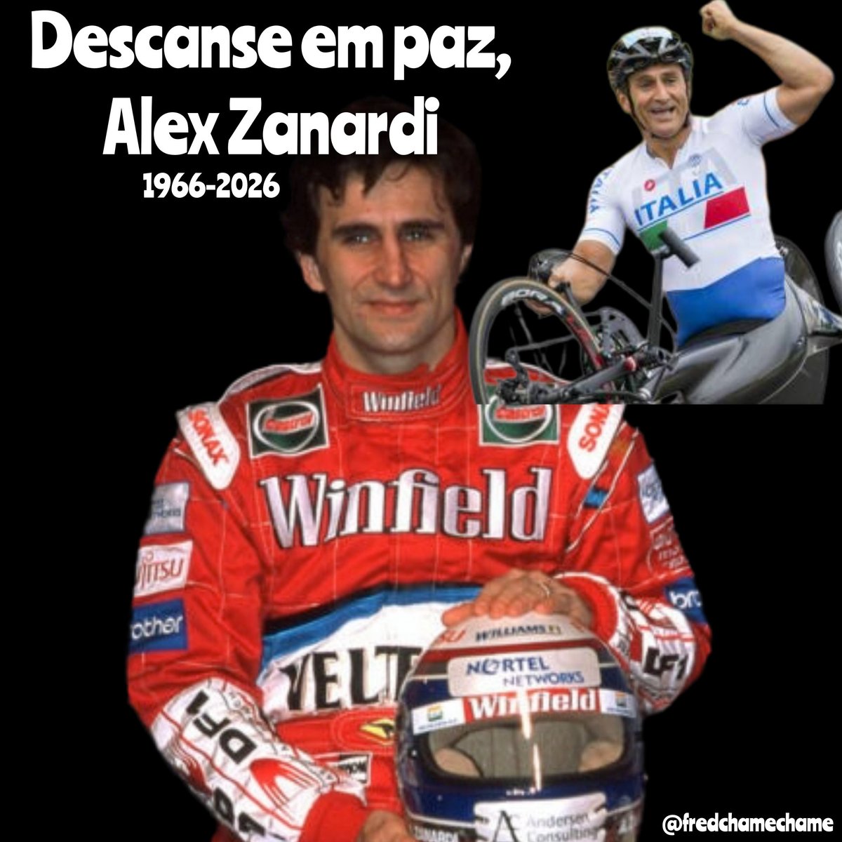 ALTAVELOCIDADE's tweet photo. 🏁 Automobilismo de Luto com a passagem de Alessandro Zanardi que Deus o receba em sua infinita Misericórdia 🙏 

📋 @FREDCHAMECHAME https://t.co/frThzxaUtI