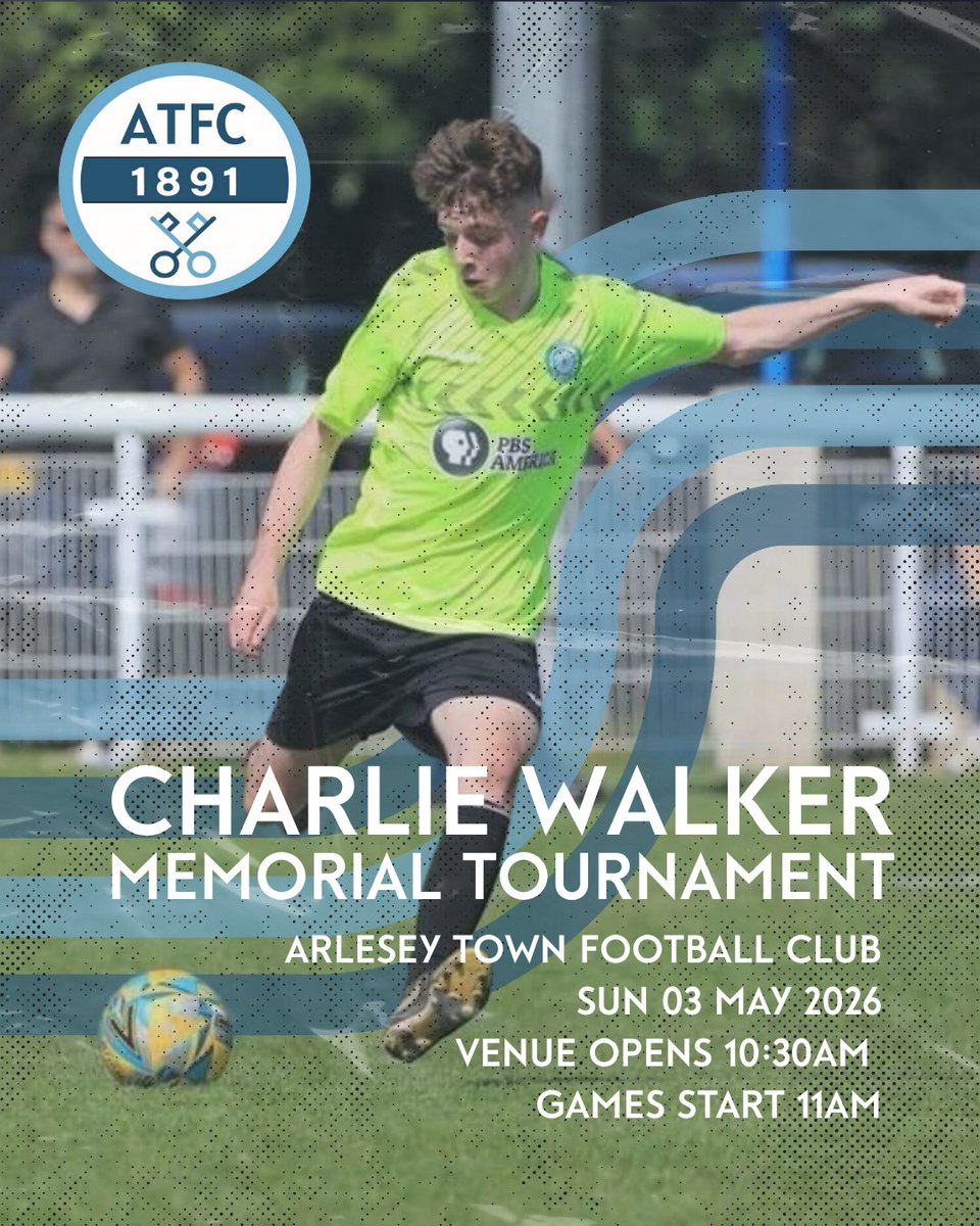 ArleseyTownFC's tweet photo. Tomorrow is one of our most important events of the year - the Charlie Walker Memorial Tournament ❤️

All monies raised will be donated to The Knights Templar School PE Department 🏫

Events like this are the true purpose of grassroots football so please come down and show your support for a great cause ⚽💙

🍻🍔 Bar and food available all day

🕥 Open from 10:30am
🕚 Game start 11am
🏟️ New Lamb Meadow, Arlesey, SG15 6RS
