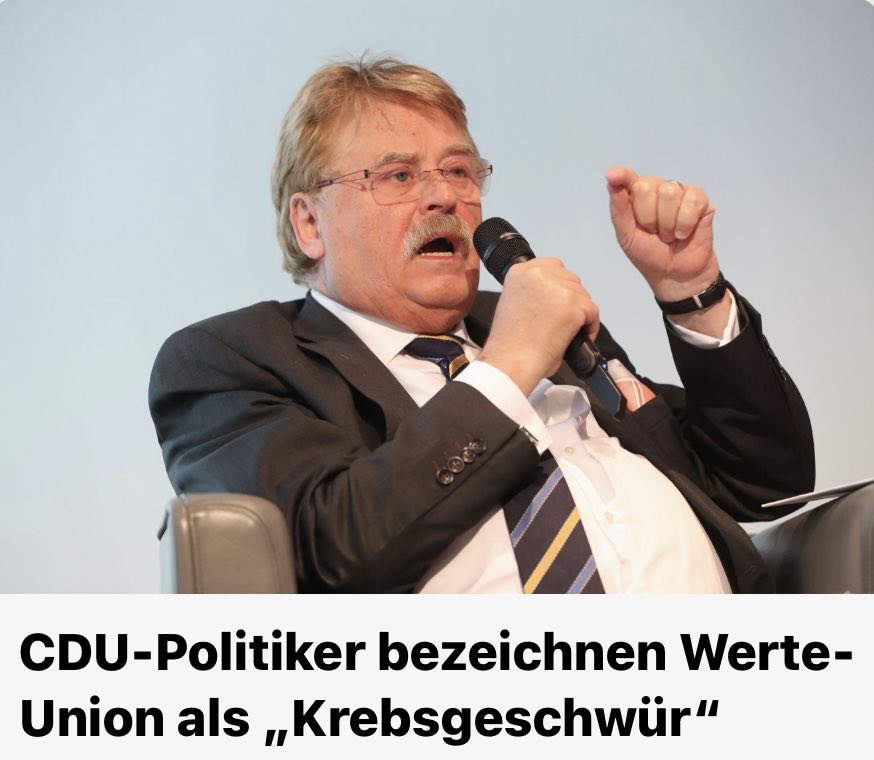 HGMaassen's tweet image. Erinnern Sie sich noch? CDU-Präsidiumsmitglied Elmar Brok nannte 2020 die WerteUnion und damit auch mich ein ‚Krebsgeschwür‘, das man ‚mit aller Rücksichtslosigkeit bekämpfen‘ müsse.

Nach nur einem Jahr CDU-Regierung wissen wir: Das eigentliche Krebsgeschwür der bürgerlichen