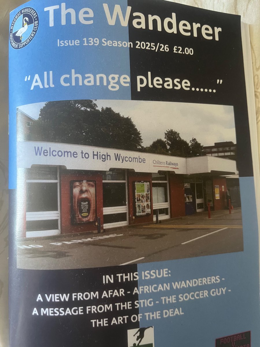 WWISC1994's tweet photo. Summer reading sorted!
The latest edition of @WandererFanzine is out today.

Just £2 (Free to members).

Available from our stall on Hillbottom Road before the game.

#Chairboys #COYB #Fanzine https://t.co/9QUDV6s2qt