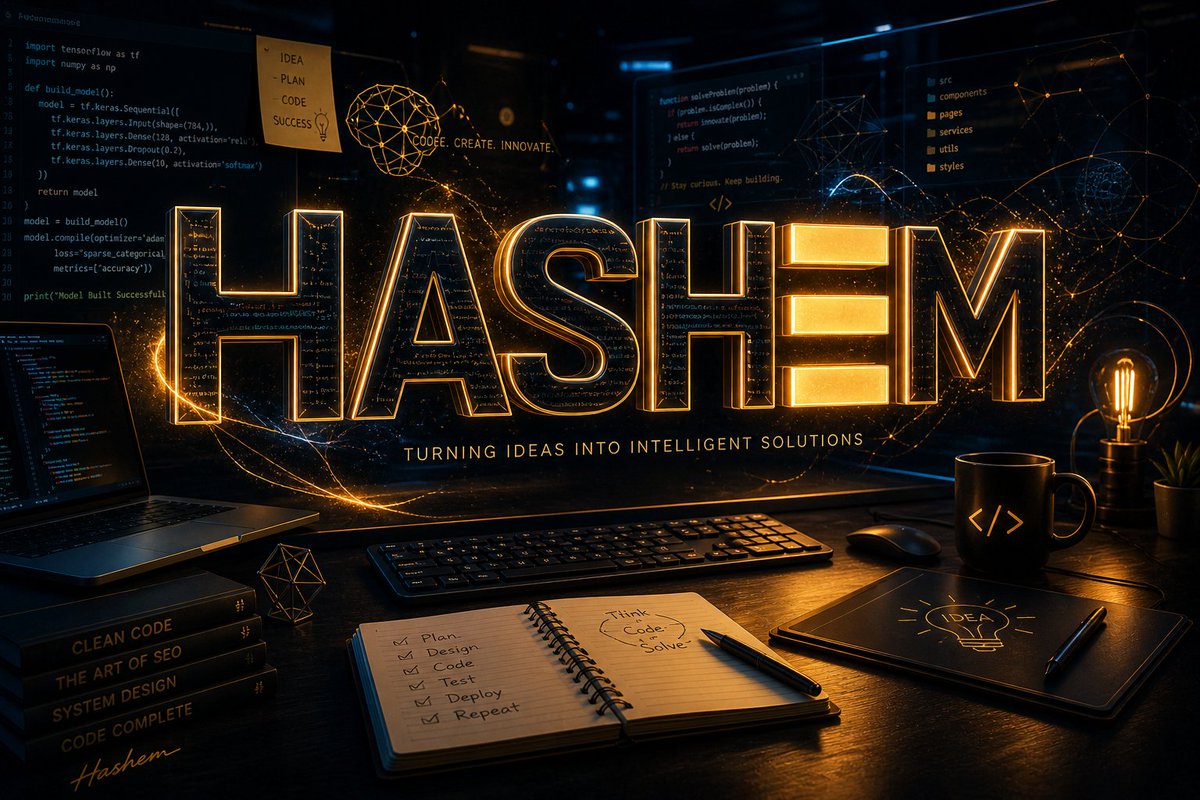 HashemEsamh6ft's tweet image. "من فكرة صغيرة… لحلول بتغير الواقع 💡🚀
كل سطر كود بكتبه، هو خطوة أقرب للنجاح
مش مجرد شغل IT… دي طريقة تفكير وصناعة مستقبل
أنا مش بس بشتغل على الكمبيوتر…
أنا ببني حاجة ليها قيمة 👨‍💻🔥
#HASHEM #IT #CodeYourFuture"