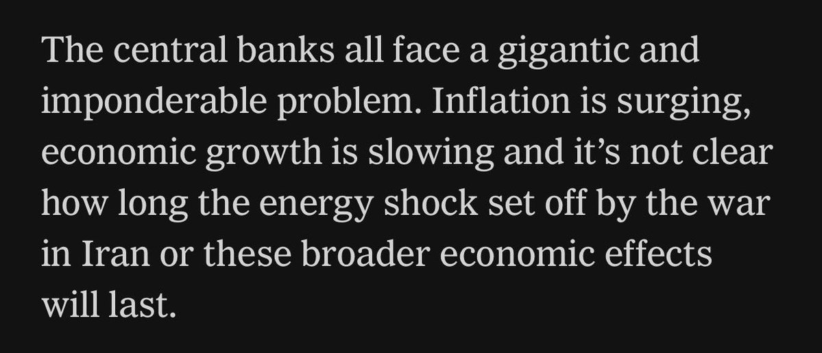 elerianm's tweet image. From Jeff Sommer's article, "The World’s Central Banks Are Wrestling With a Gigantic Problem."
#economy #markets #centralbanks @nytimes #inflation #growth