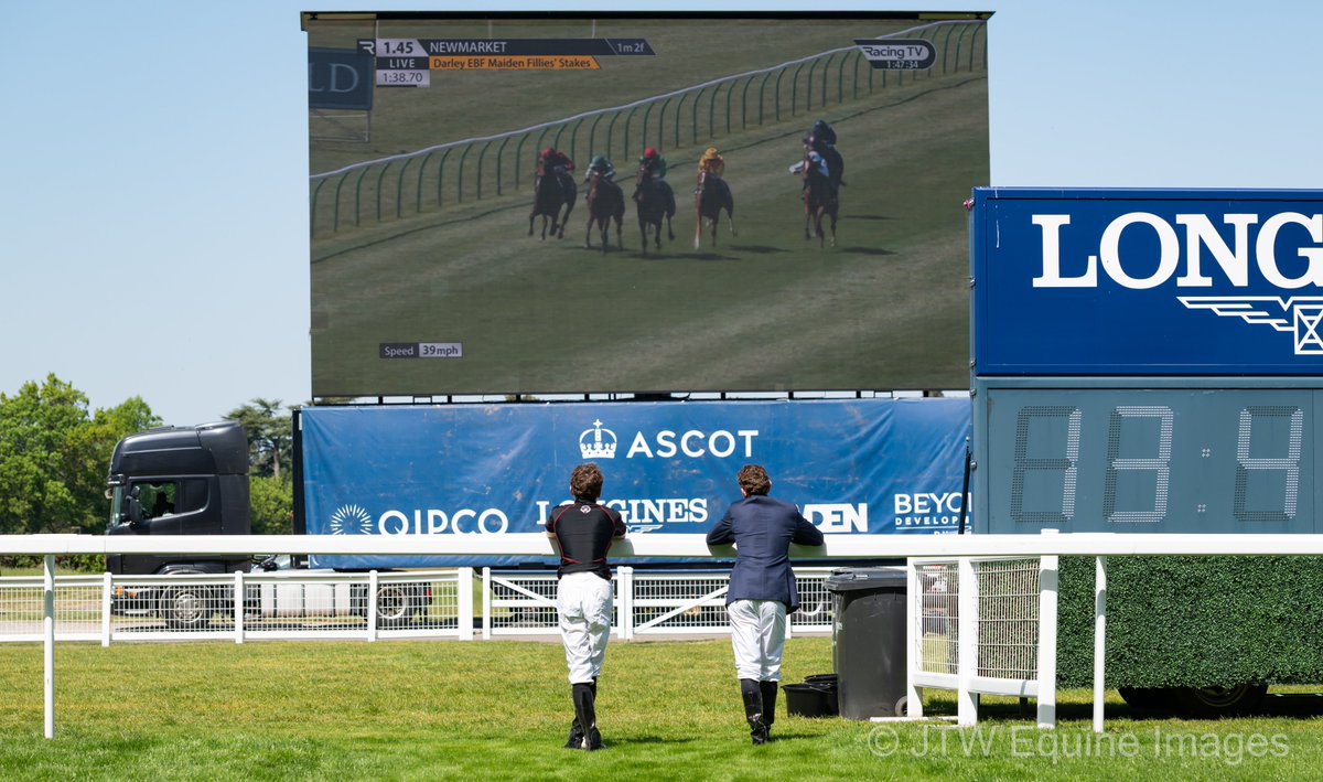 JTWEquineImag's tweet photo. A lovely moment @Ascot yesterday as Ryan Moore and his son Toby watch @RacingTV's coverage of the racing @NewmarketRace, ahead of their rides at Ascot. https://t.co/aTaHGQGlzq