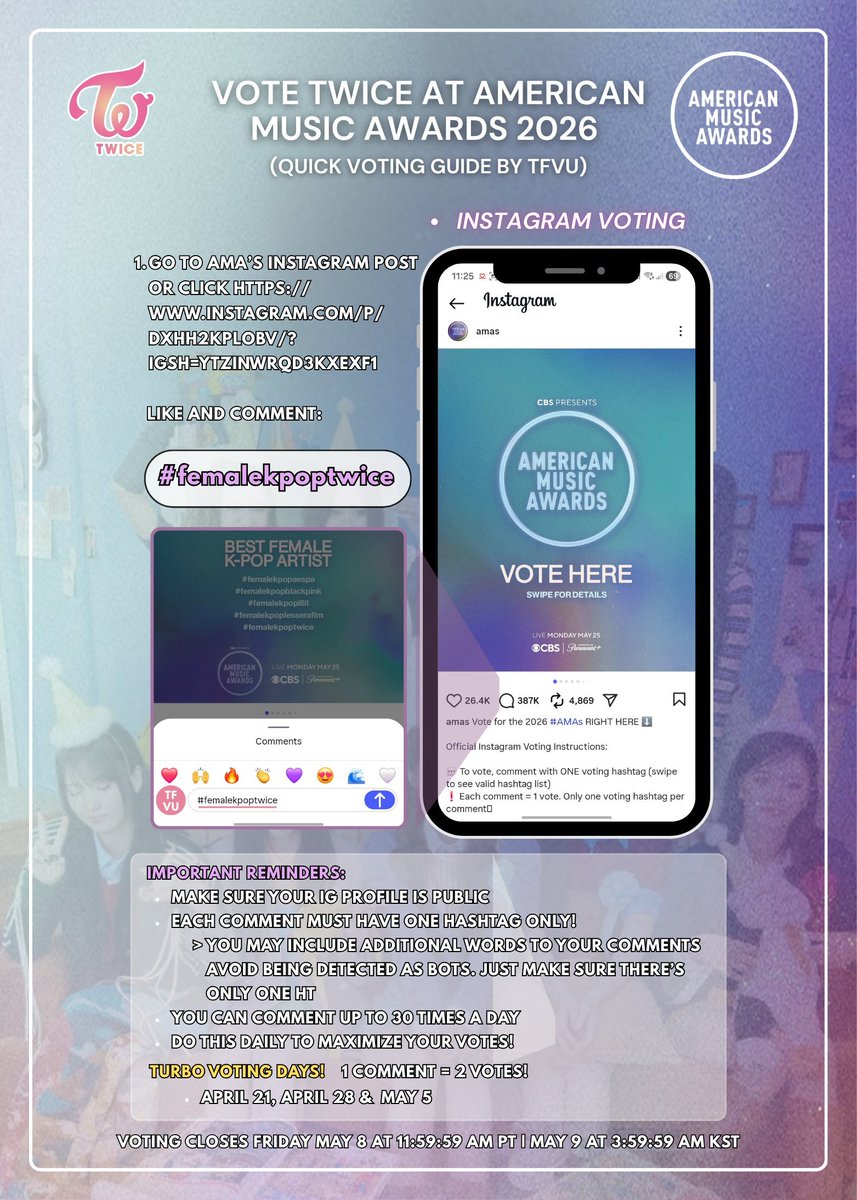 [ ONCE OLYMPICS ]

ROUND 2 (Batch 1) - May 2 4PM KST - May 3, 4PM KST

Battle 3: 🇮🇩 vs 🇮🇳 

TEAM INDONESIA 🇮🇩 (+allies) 

📲 Website
vote.theamas.com/best-female-k-…
📲 Instagram
instagram.com/p/DXHH2kplOBV/…

MOST VOTES BY MAY 3, 4PM KST (24hrs) wins!