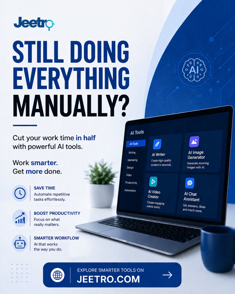 jeetro185's tweet image. Still stuck doing everything the hard way?
There’s a smarter way to get things done.
AI tools can help you save time, stay productive, and focus on what actually matters.
Start working smarter today.
🌐 jeetro.com

#AITools #WorkSmart #ProductivityTips #DigitalTools