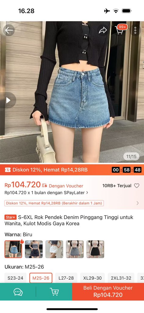 bigwin2025yes's tweet photo. wts! skort jeans, belum pernah dipake, dijual karena kekecilan size M

💸 100k
bisa checkout via oren ya🍊 https://t.co/GBA5gLewpF