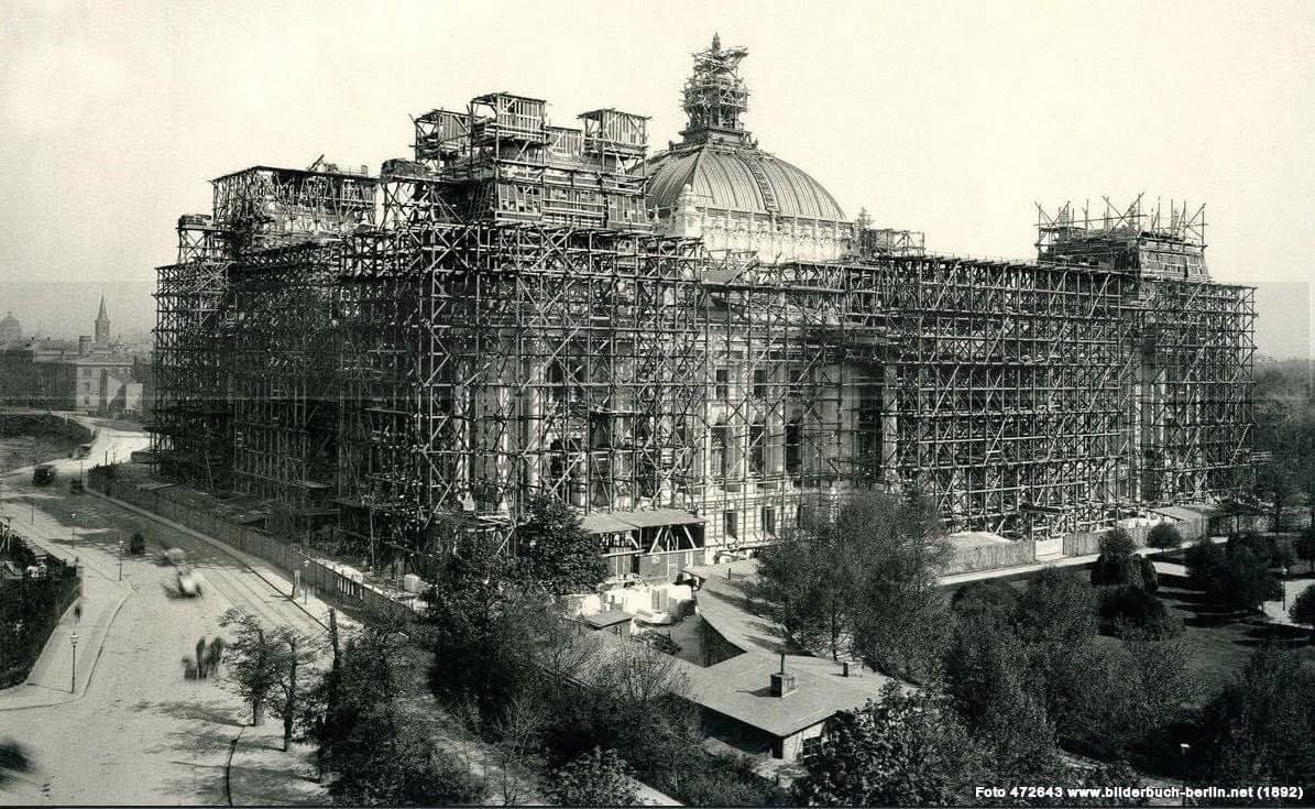 slowberlin's tweet image. Building of the Reichstag, around 1892 #berlin