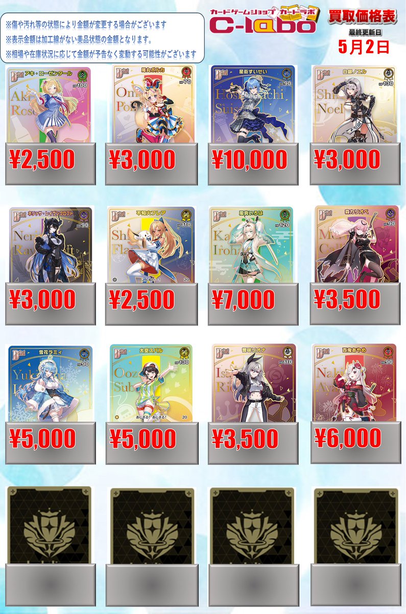 アブリボン ホロカード 7枚セット ◇#ホロライブOCG #ホロカ 買取情報◇ HR・SY買取POPになります