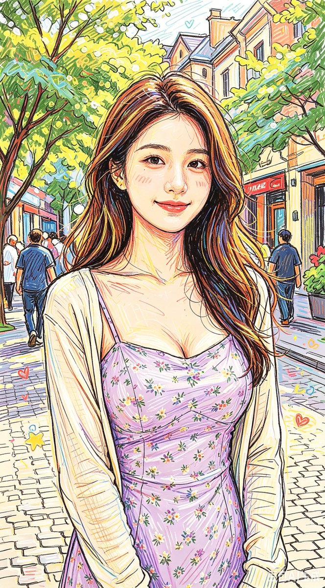 彩色潦草小狗线条风格 sample 16