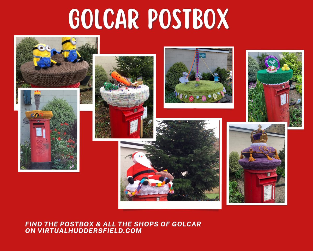 VHuddersfield's tweet photo. The #postbox in #Golcar #Huddersfield has had a digital makeover with a solar power top. This will give the wonderfully talented postbox #crochet makers lots of challenges.
Here is the new box and a collection of super past toppers.
#postboxtopper #PostboxSaturday #colnevalley https://t.co/7gXji91PvF