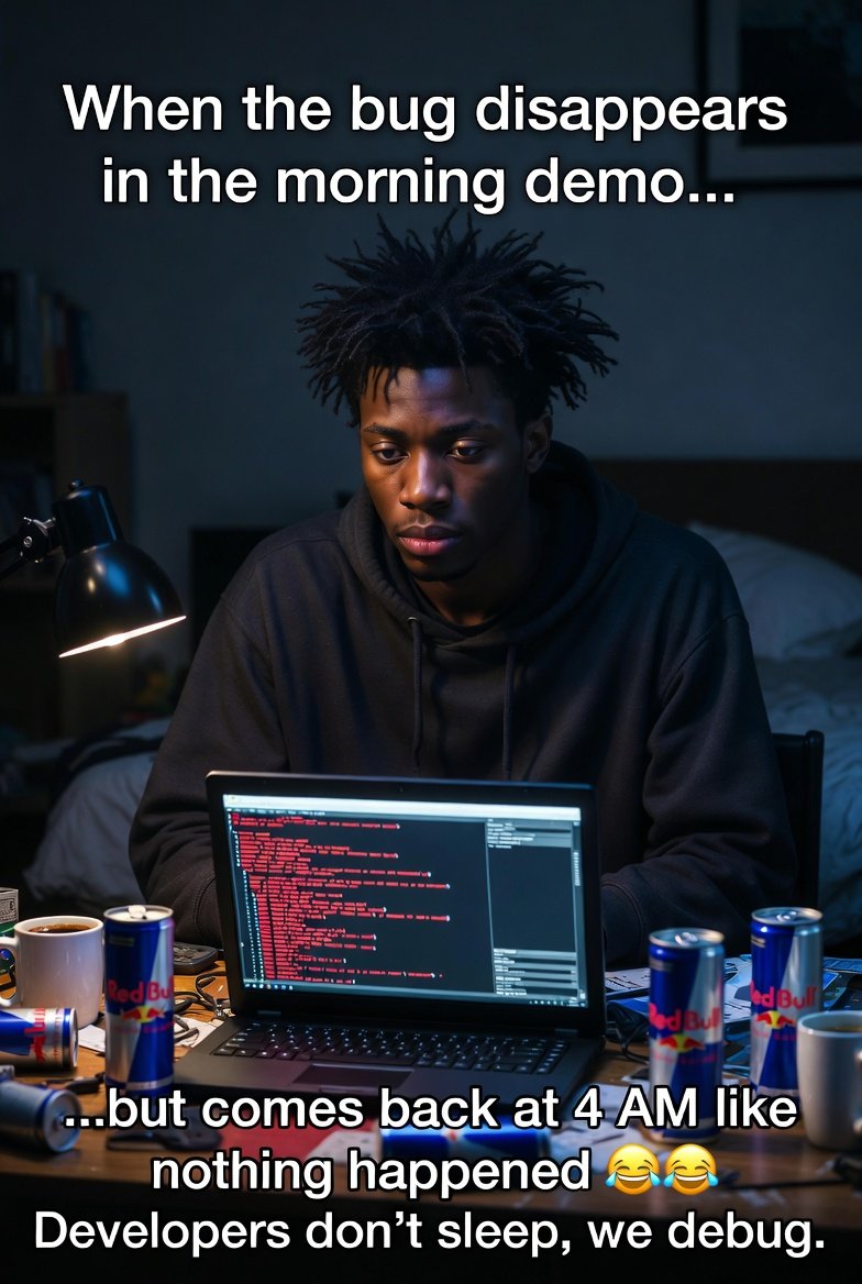 Kunlex_dev2210's tweet photo. Developers in 2026: Fixed the bug in the morning... it returns at night stronger than ever 😂
Team VS Code or JetBrains? Which editor handles your midnight bugs better? Tell me 👇
#DeveloperLife #Coding #TechTwitter #ProgrammingMemes #GraphicDesigner https://t.co/N07GvqTu9V