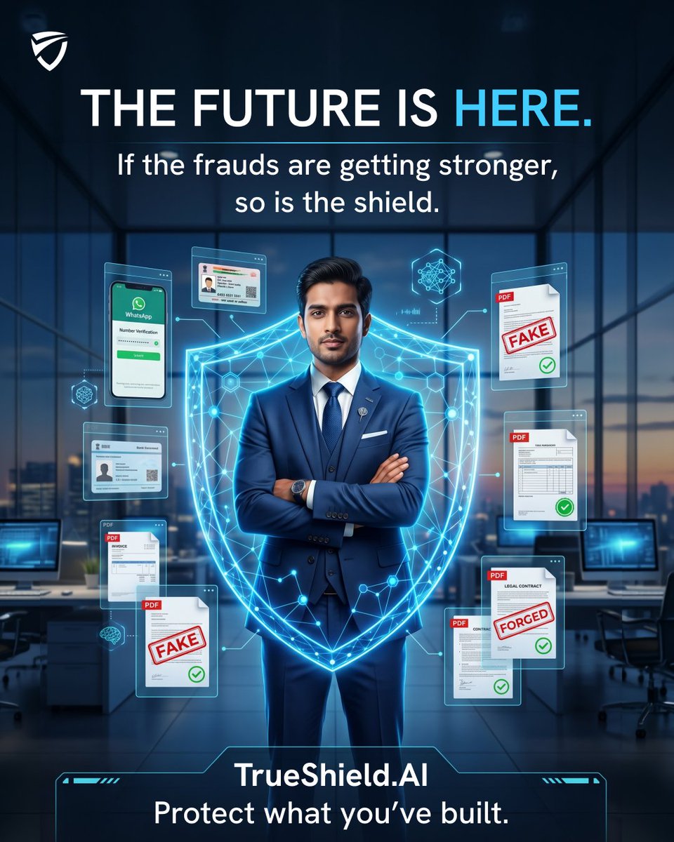 TrushieldAi's tweet photo. Your business is valuable, don’t leave it vulnerable to what you can’t trust. With https://t.co/ocB2mhIFGu, safeguard your operations from fake documents and fraud with reliable, intelligent protection.

Visit the website today and get the support your business deserves. https://t.co/Eicwm0QbZy