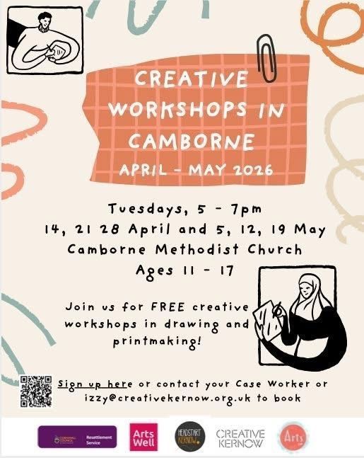 CornwallRRN's tweet photo. Creative Workshops in Camborne this Spring! @creativekernow https://t.co/Wg1j1NbVYl