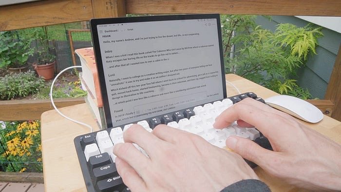 sebcampion's tweet photo. @antirez Recycle my Remarkable to do that and work outside during the summer, it’s my project :) https://t.co/NvXRZtAYku