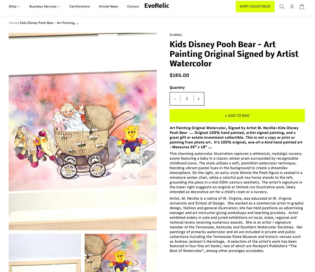 EvoRelic's tweet image. Kids Disney Pooh Bear - Art Painting Original Signed by Artist Watercolor ... Click Here evorelic.com/products/art-p… 

#disney #painting #collectibles #art #poohbear