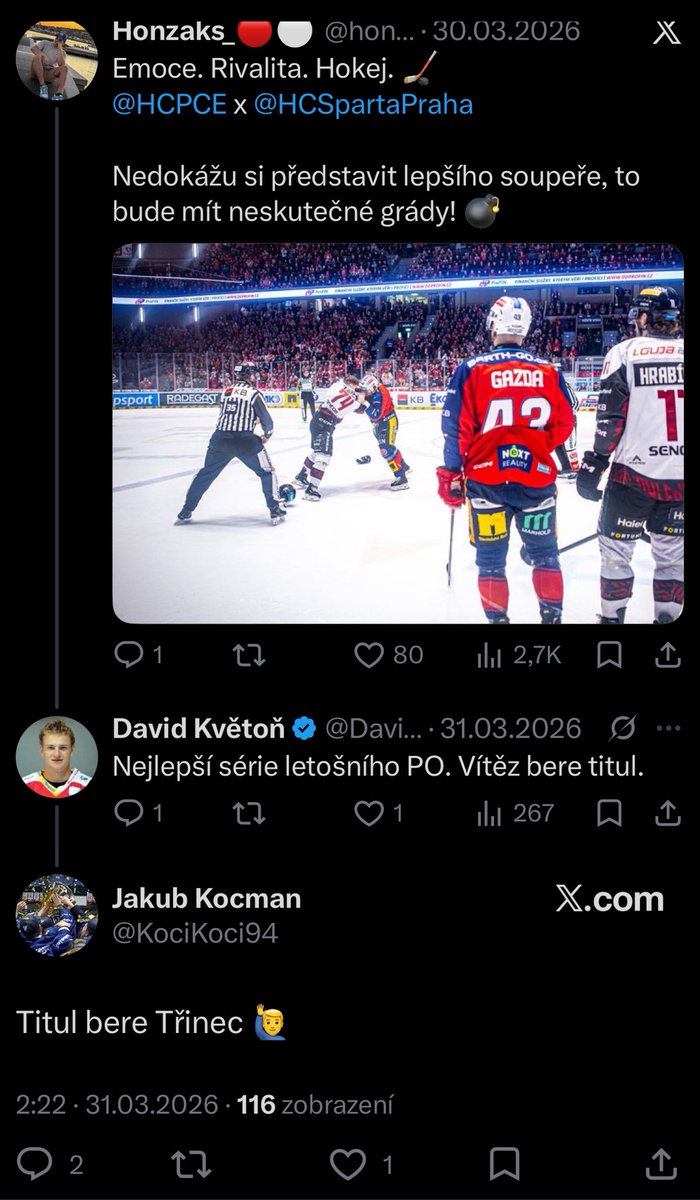 Dominickakuro's tweet photo. @KociKoci94 @chramousky @mlcis87 Ty seš šašek, Jakube, to snad ani není možný 😂.Poslední měsíc jsme tady od tebe četli, jak Třinec bere titul atd., tak proč tady teď lžeš, že jsme měli umetenou cestu? Akorát se tady zase ztrapňuješ, ostatně jak je tvým dobrým zvykem 😘.Už to překousni, že letos jsme MISTŘI 🏆❤️ https://t.co/9jvwP6HSnn