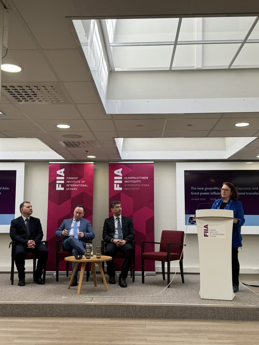 GfsisEstonia's tweet photo. Key developments in the South Caucasus and Central Asia were at the center of a discussion at a seminar organized by GFSISE and FIIA in Helsinki, Finland.

@FinlandinSC @KiNarinen @KristiinaSilvan  @FIIA_fi @IICAinTashkent @CenterOrbeli https://t.co/Ityjch2qwr