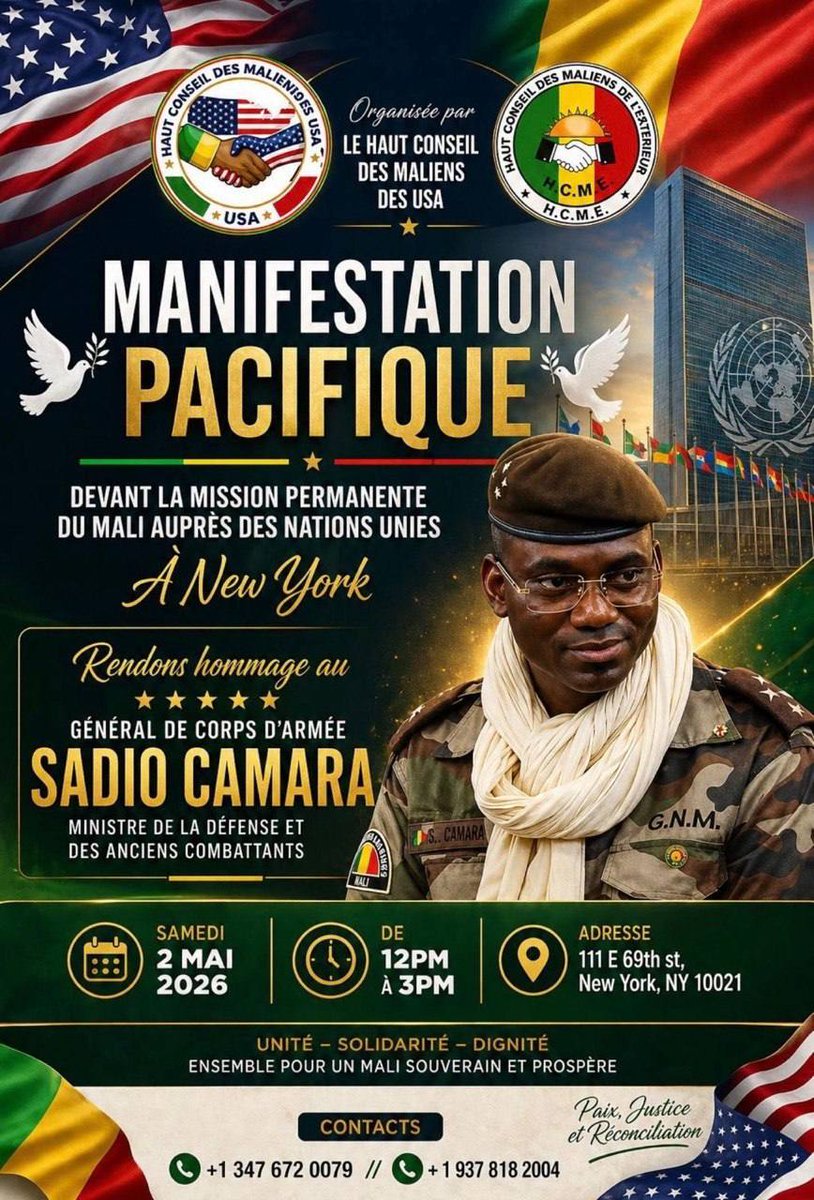 Afrc_Initiative's tweet image. 🌍🇲🇱 Des hommages au ministre malien de la Défense prévus à #Paris, #Londres et #NewYork 
afrinz.ru/fr/2026/05/des…

#SadioCamara