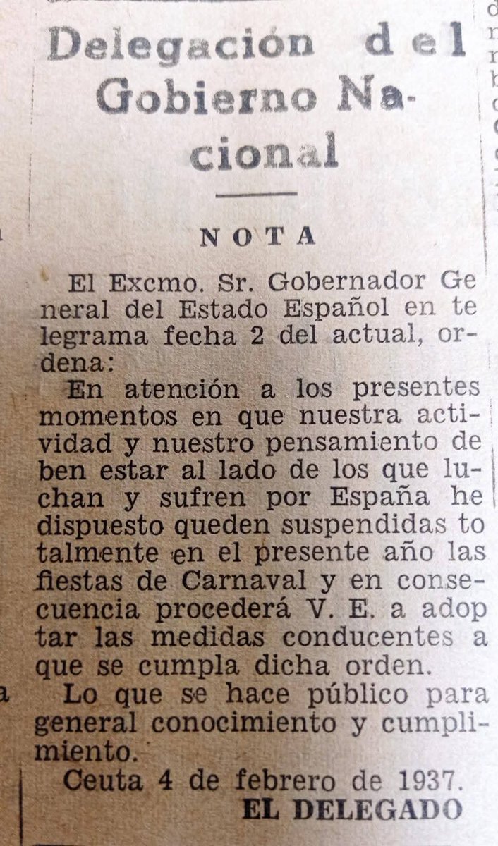 JuanmiAG's tweet image. 📰🎭🔍 4 de febrero de 1937 / 20 de enero de 1983: Dos fechas que forman parte de la historia del #CarnavalDeCeuta

#Carnaval
#Ceuta

Fuentes: @elfarodeceuta y #BOCCE