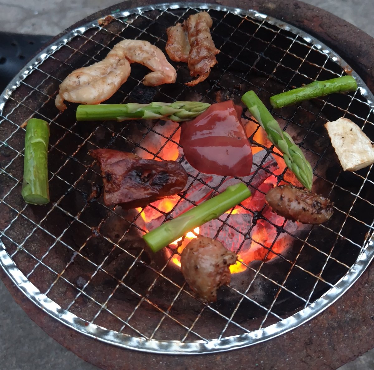 連休恒例炭火レバー