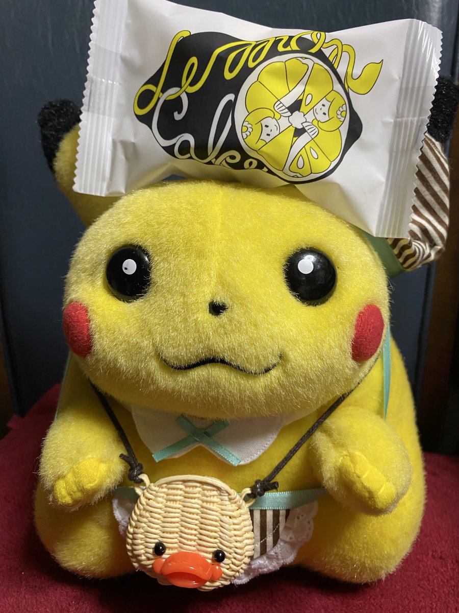 先輩から差し入れもらったピカ🍋⚡️ #初期ピカチュウ #ぬい撮り