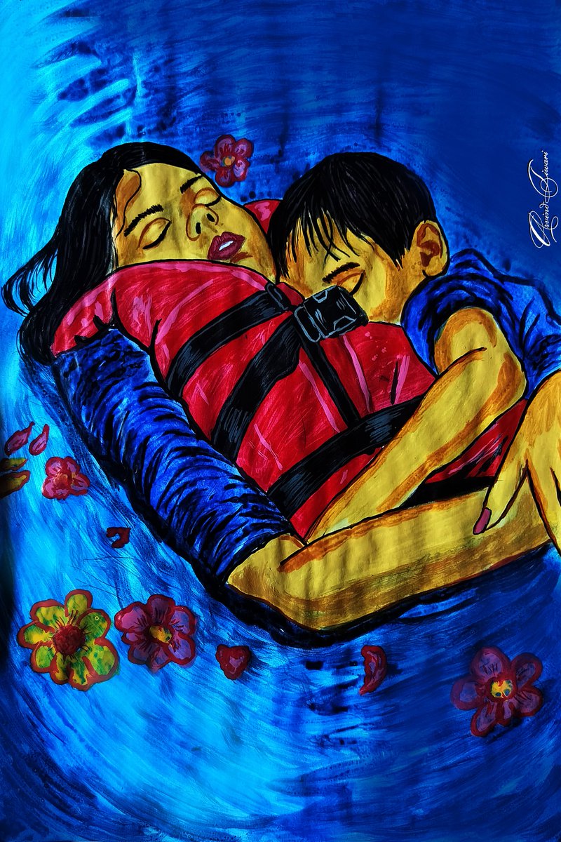 SketchyArvind's tweet image. कहते हैं मौत हर रिश्ता तोड़ देती है, पर उस माँ ने ये बात झुठला दी...
डूबते हुए भी उसने बच्चे को सीने से थामे रखा, मौत आई, पर ममता को जुदा ना कर पाई...
#maa #JabalpurIncident #mp #painting #sketch #art #trending #viral #artwork