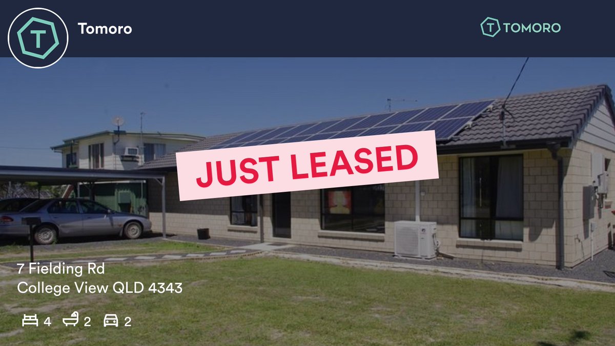 hello_tomoro's tweet image. 🛌 4 🛀 2 🚘 2
📍 7 Fielding Rd, College View, QLD, 4343

Our latest leased rental on RateMyAgent

...
#ratemyagent #realestate #Tomoro