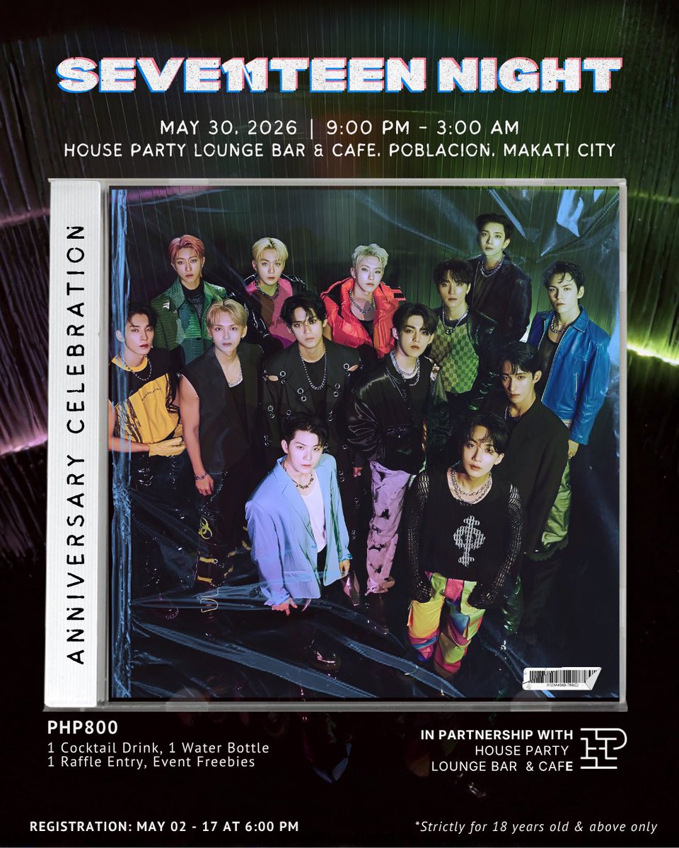17atpwc's tweet photo. Registration for SEVE11TEEN NIGHT is now OPEN! ✨

📌 Registration link
https://t.co/wlK7k4hBuF
📌 Please read the guidelines, terms,&amp; conditions carefully before registering

We can’t wait to spend a SEVE11TEEN NIGHT to remember with all of you 💫

In partnership: House Party PH https://t.co/AcvQ9AL4OP
