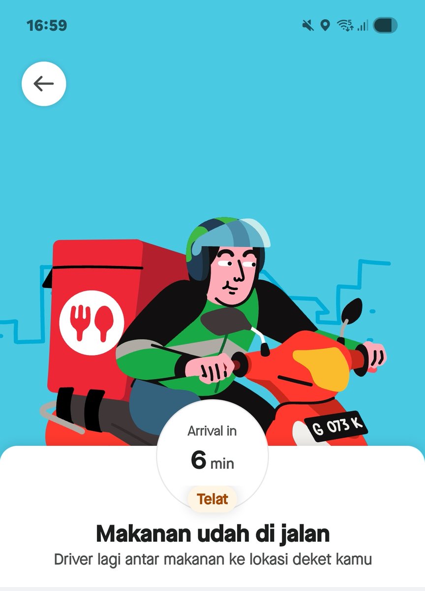 botollumba's tweet photo. Eh @gojekindonesia gausah bikin estimasi sampai kalau lu gabisa nepatin sialan. Masa dr 16.30 *6 menit lagi pesanan anda sampai* tapi sampe skrg blm sampe. Mksd lu apa? @gojekindonesia https://t.co/Cwo6LLGRuU