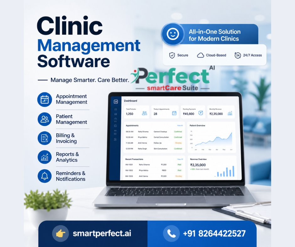 smartperfeai's tweet image. Transform Your #Clinic with Smart #Technology
Managing a clinic doesn’t have to be complicated. With #smartPerfectAI, you can streamline operations, improve patient care and grow your practice effortlessly. 👉smartperfect.ai
#ClinicManagement #HealthcareTech #AI #Software