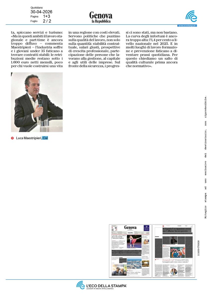 Cisl Liguria tweet media