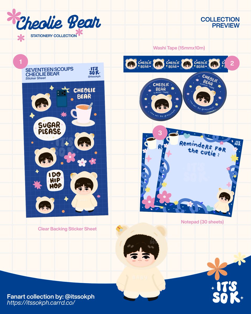itssokph's tweet photo. 🧸𝗜𝘁'𝘀 𝗦𝗼 𝗞 𝗖𝗔𝗙 𝟮𝟬𝟮𝟲 𝗖𝗮𝘁𝗮𝗹𝗼𝗴
[Product Highlight]
૮ • ﻌ - ა ⋆🧸ིྀ

Seventeen Scoups Cheolie Bear

🧧pre-order: 05.01 to 05.15
🥢pick-up: 05.17
🥡shipping: 05.20

Grab them here: https://t.co/v72QjAcrw1
As per CAF rules, POs are not qualified for stamp rally. https://t.co/oW6O01yF1q