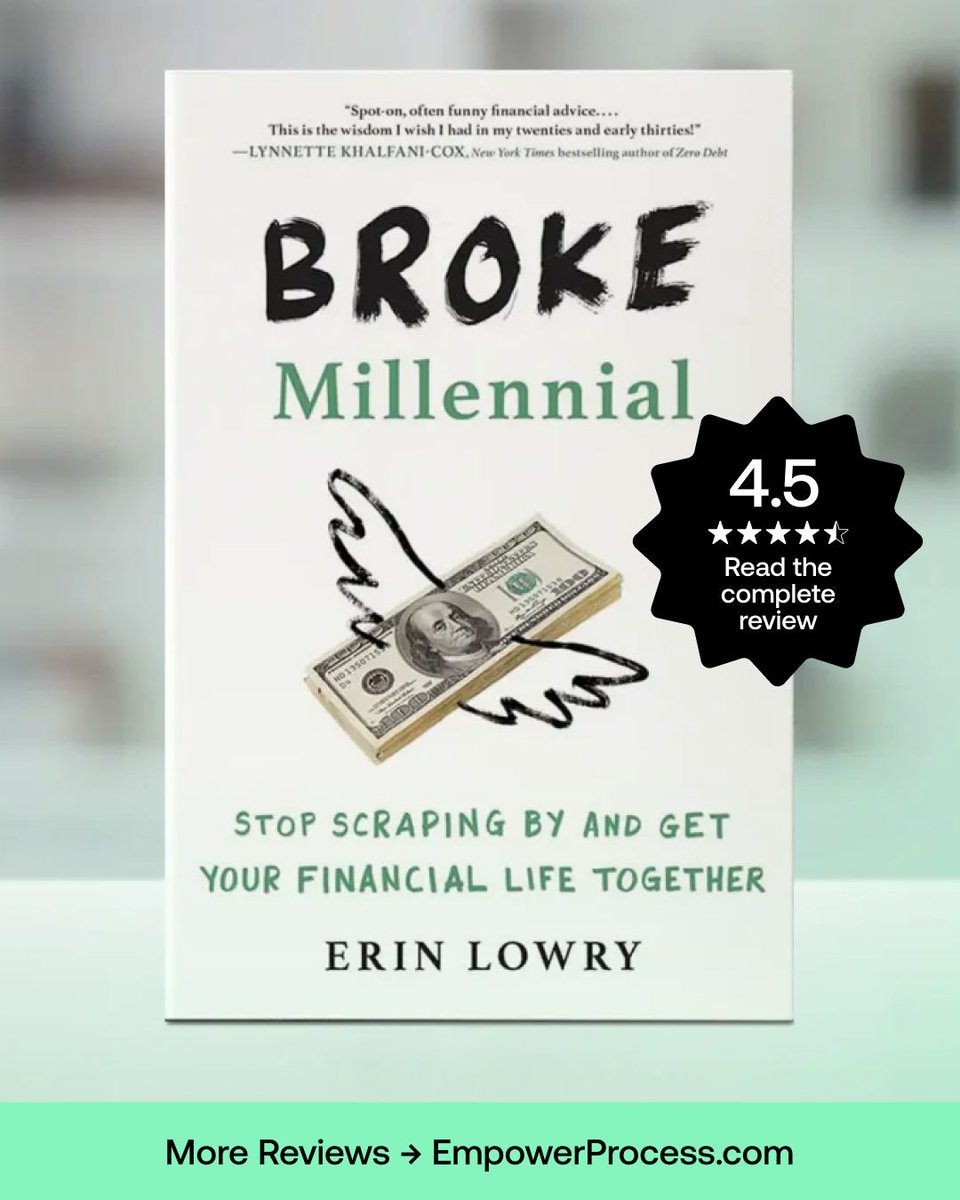 _EmpowerProcess's tweet image. 📚 "Broke Millennial" by Erin Lowry ⭐4.5/5

Offers financial advice tailored to millennials, covering topics from budgeting to investing.

Learn more → buff.ly/LKQJiSA

#BookReview #PersonalFinance #MoneyMindset