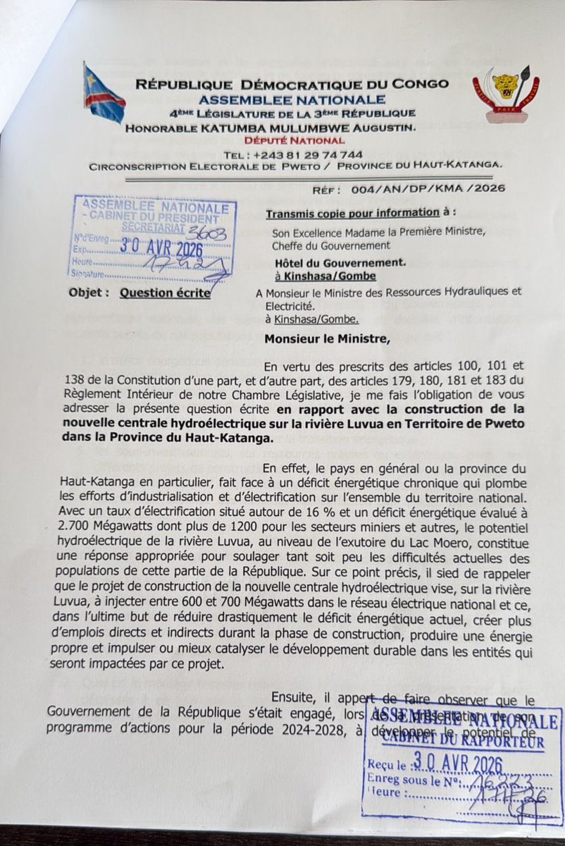 Augustin Katumba Mulumbwe tweet media