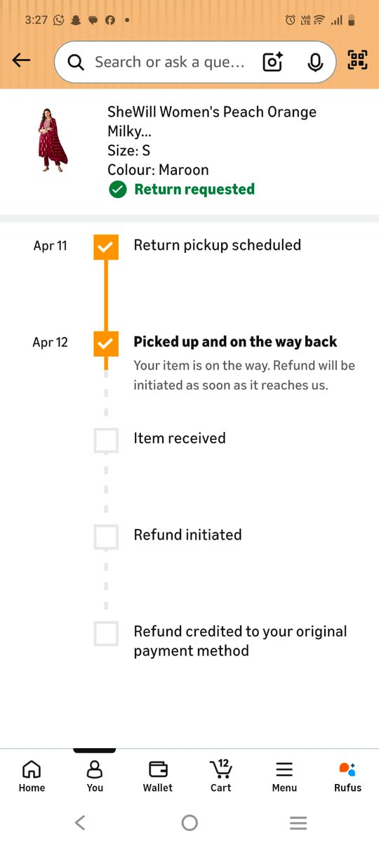 SainaGhosh3's tweet photo. Still waiting for a refund on a wrong item returned on April 4th (Order #404-2185509-4325922) Multiple follow-ups have failed. Please resolve this immediately. @AmazonHelp" @amazonIN ​@jagograhakjago https://t.co/FYWX0BqxUZ