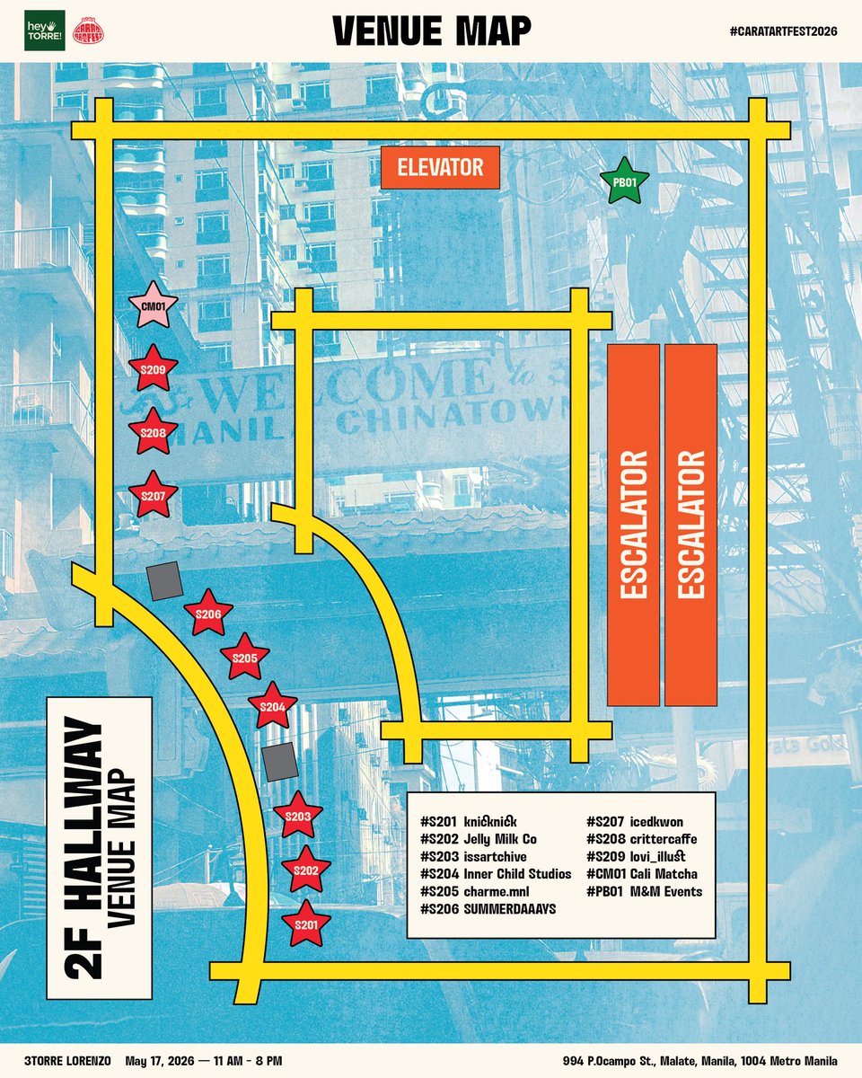 caratartfest's tweet image. (Take 2) Lanterns up, stalls ready 🏮🥮

Your #CaratArtFest2026 venue map is here! Wander through every floors, find your hidden gems, and don’t miss your faves in this market full of art from our amazing merchants.

See you in a few, carats! Are your wallets ready? 🥢