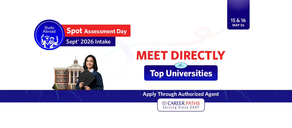 careerpathsbd's tweet image. Join us at the "Study Abroad – Spot Assessment Day"

🌐 Register now:
careerpaths.com.bd/events

Career Paths
📞 01970-033277, 01958-282041

#StudyInUK #StudyInUSA #StudyInCanada #StudyInEurope #StudyInMalaysia #StudyAbroad #LeMeridienDhaka #careerpaths