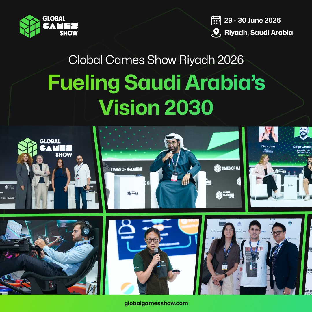 PGConnects's tweet image. Level up at #GlobalGamesShow Riyadh!

 Meet developers, creators &amp;amp; gamers powering the next era of play.

 📅 29-30th June 2026
📍Riyadh, Saudi Arabia

 🎟️ Tickets → globalgamesshow.com/riyadh

 #Gaming #Esports #GameFi #TechEvents #Riyadh2026 #GGS2026