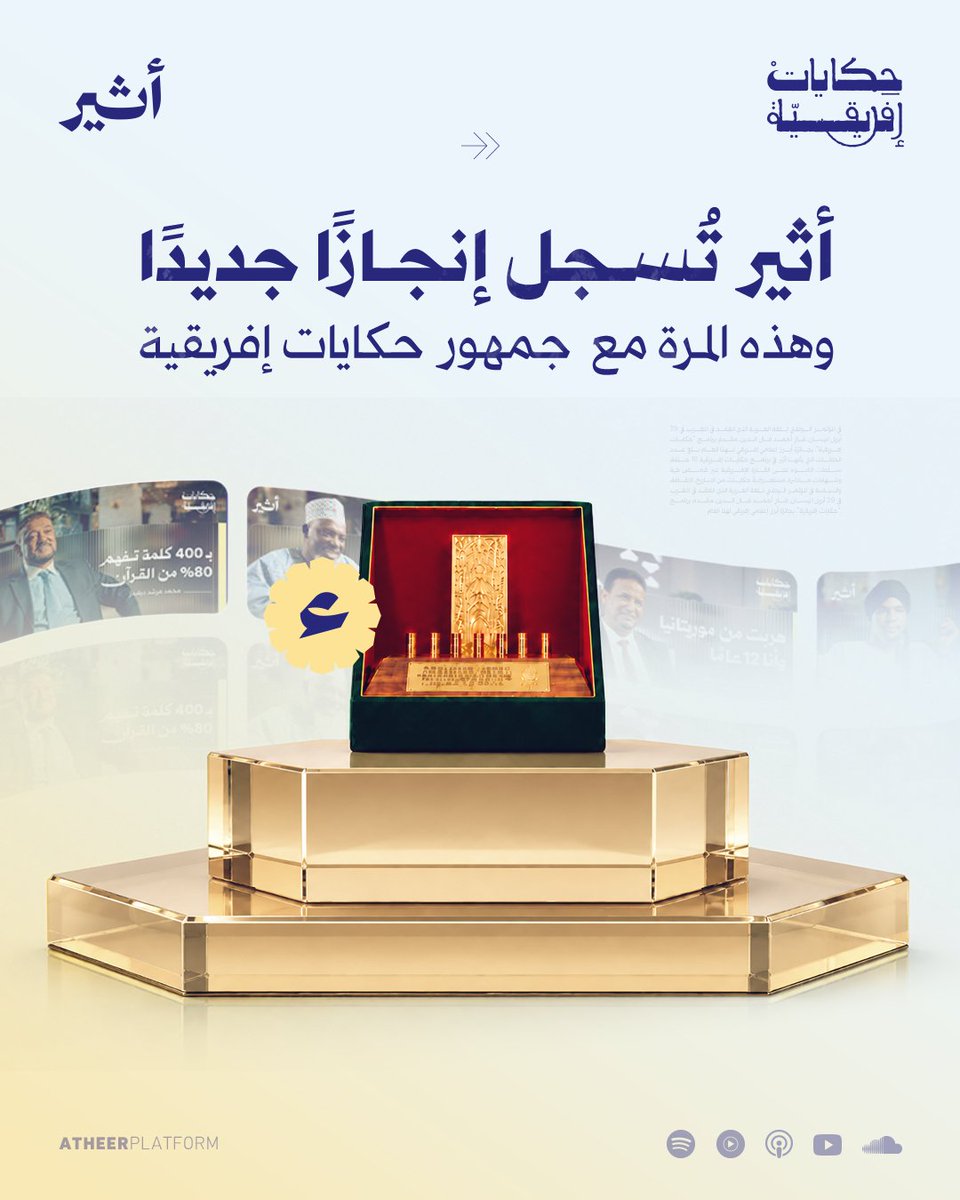 AtheerPlatforms's tweet photo. أثير تواصل التألق..✨🏆

والجائزة هذه المرة تأتي من عمق إفريقيا: صاحبكم يُتوَّج بلقب أبرز إعلامي إفريقي بفضل "حكايات إفريقية!"..👑🎙️ https://t.co/l9CBmwuw4M