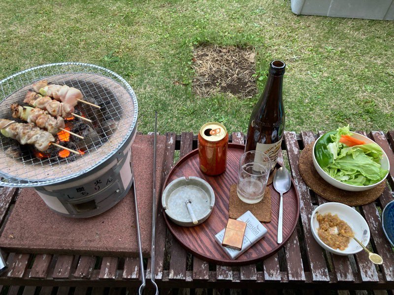 zannojimushima2's tweet image. 仕切り直して #GW 七輪による夫婦 #BBQ 。