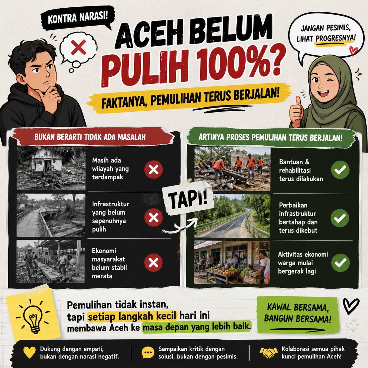 RendiAngga71230's tweet image. Ada progres pemulihan Aceh, jangan pesimis. Kolaborasi, bukan narasi negatif!

#Pemerintah hadir #Aceh Sumatera bangkit